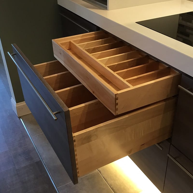 Hidden Drawer With Cutlery Tray