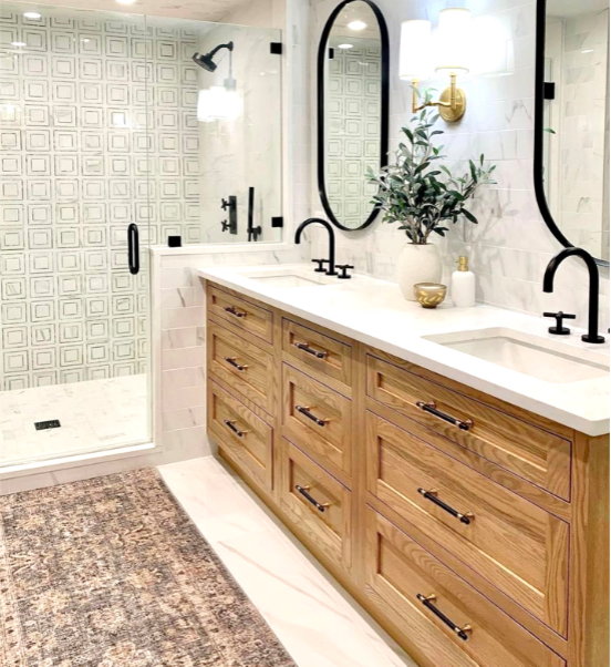 Modern wood bathroom vanity