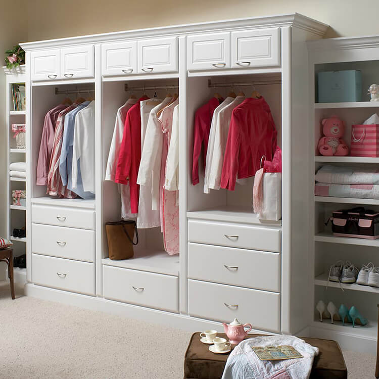 Custom closet solution using Bertch cabinets.
