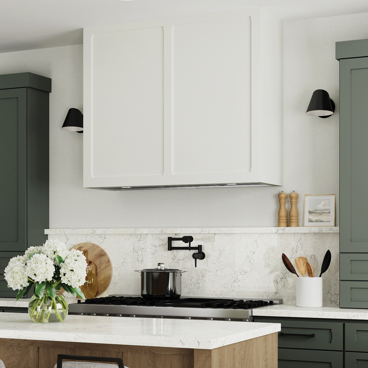 Box Style Wood Hood with Panels