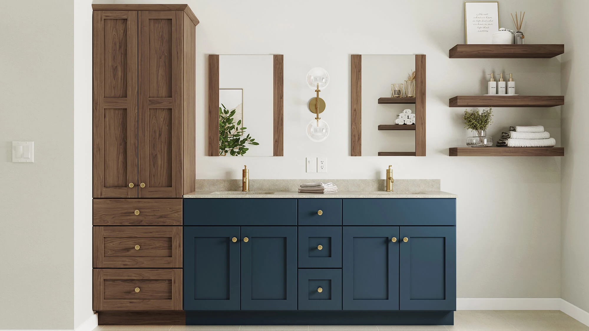 Two-toned bathroom.