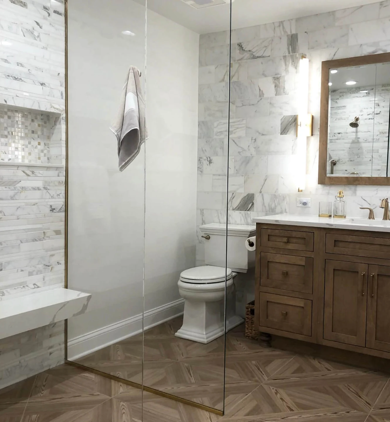 In home bathroom spa look.
