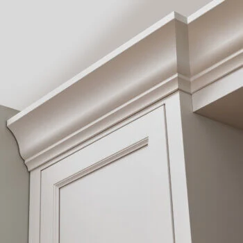 Beautiful, elegant crown molding from Bertch cabinet for the top of kitchen and bath cabinets.
