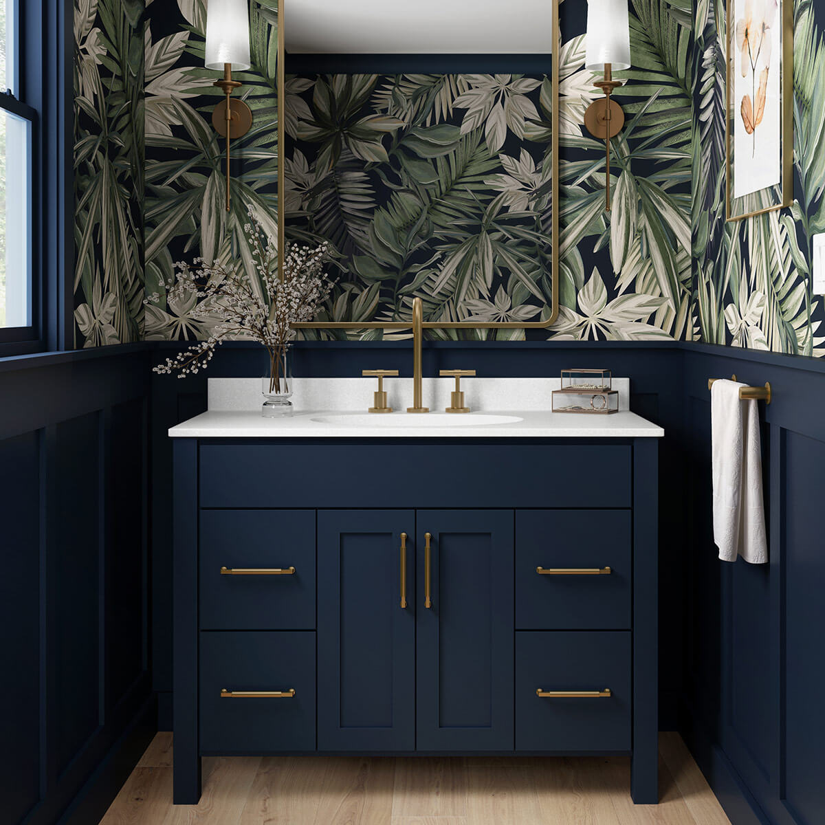 Cobalt blue bathroom