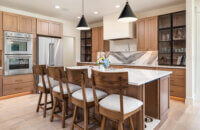 Beautiful Quarter Sawn Oak with Bertch's Driftwood stain on Quincy flat panel door style