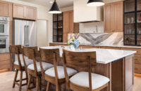 Beautiful Quarter Sawn Oak with Bertch's Driftwood stain on Quincy flat panel door style
