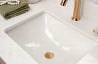 Bertch's much anticipated reeded door style, Reedlyn, shown in Cashew stain on Cherry wood.