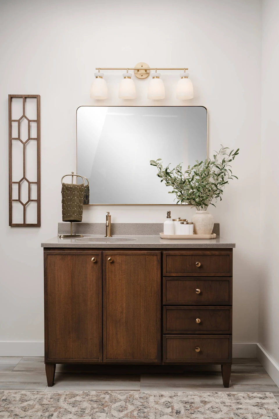 Bertch's petite shaker, Walker, in Cherry wood with River Rock stain