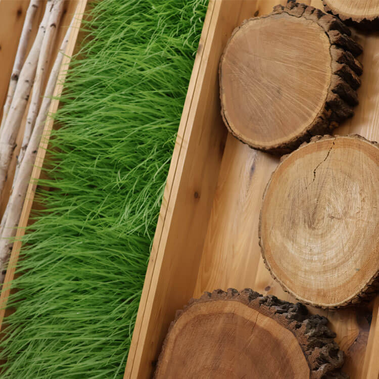 biophilic artistic wall hanging - Bertch office