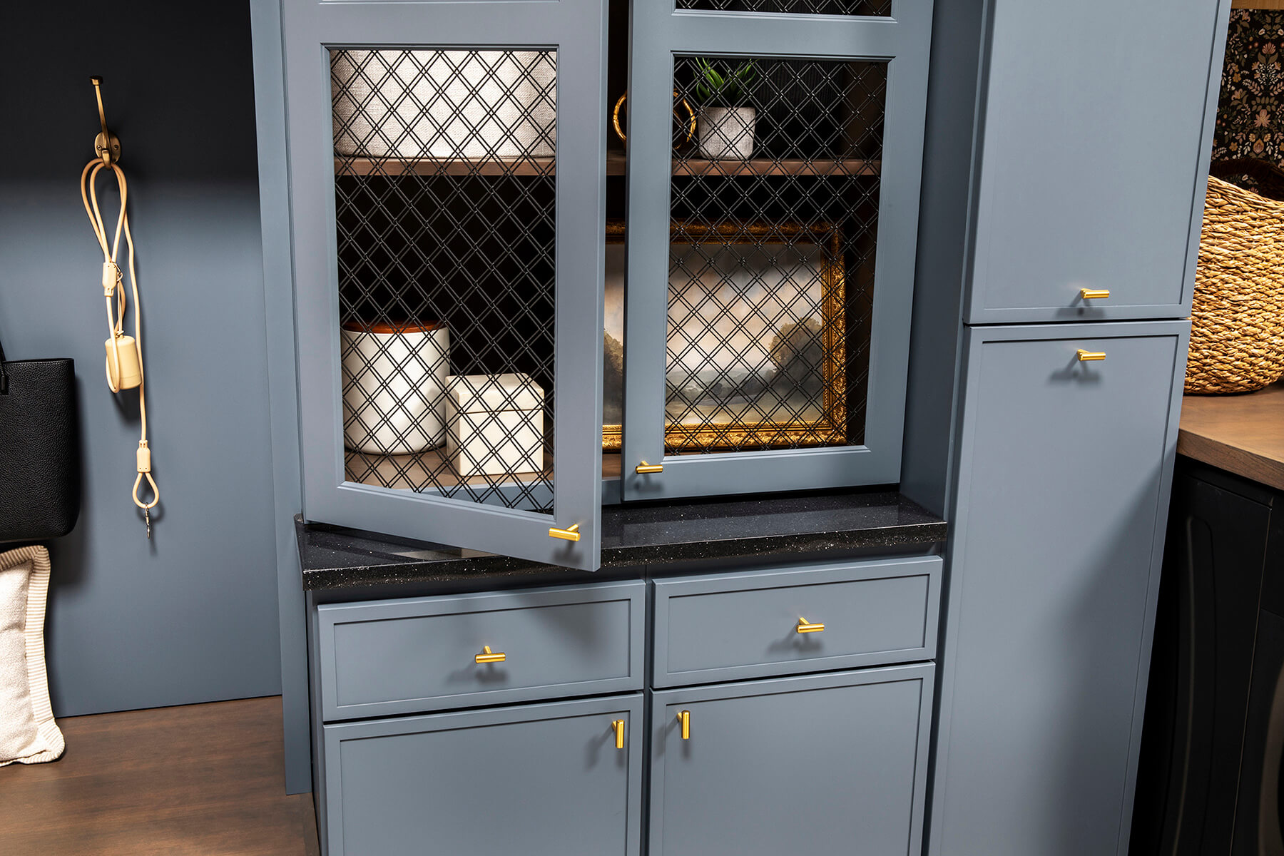 Maritime blue laundry room, shown in Walker, showcasing Diamond