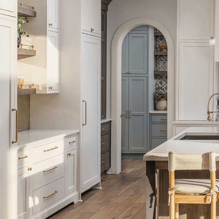 Classic white cabinets in kitchen